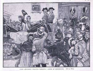 Lord Anglesey dejando Irlanda: Escena en Kingston de Henry Marriott Paget